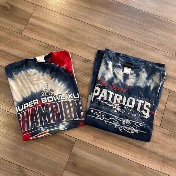 Lot of 2 NFL New England Patriots Tie Dye Graphic Tshirts Men XL Bin O-34 - Picture 1 of 8